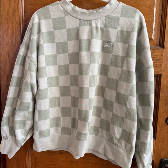 Vans Tops - VANS Checkered Green and Cream Sweatshirt Top (Part of a set), Size L, Unisex